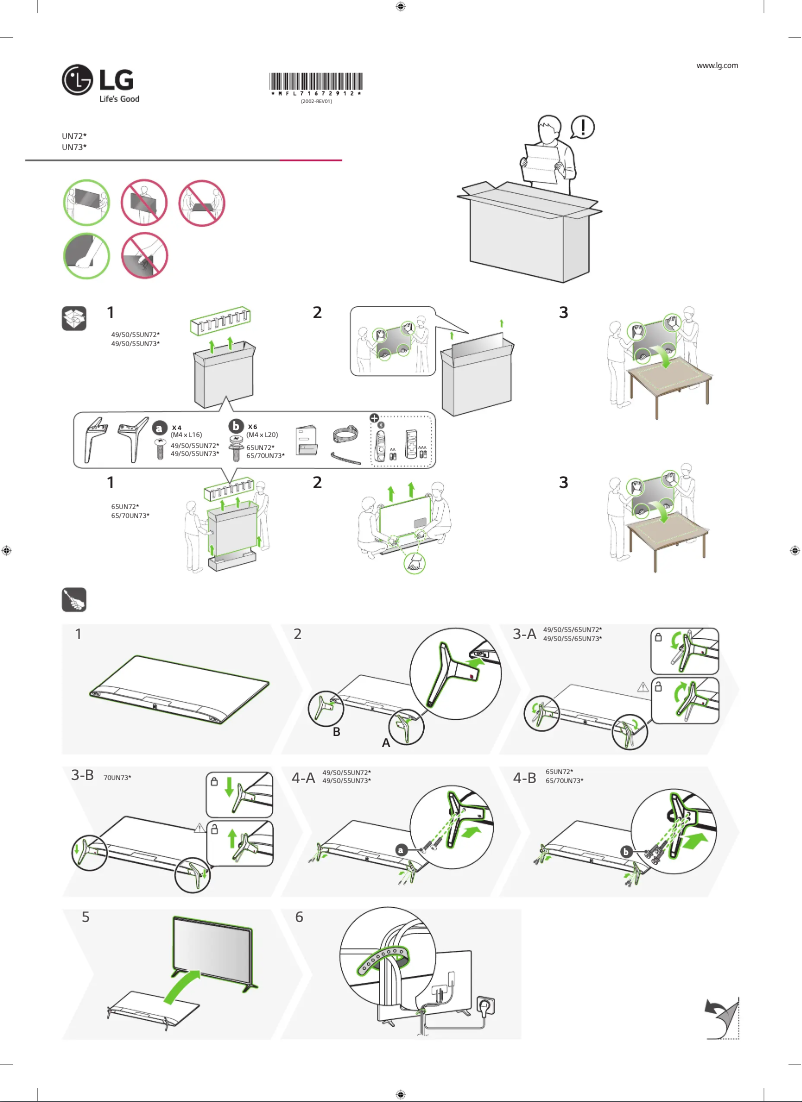 Image de la première page du manuel de l'appareil 70UN7300PTC