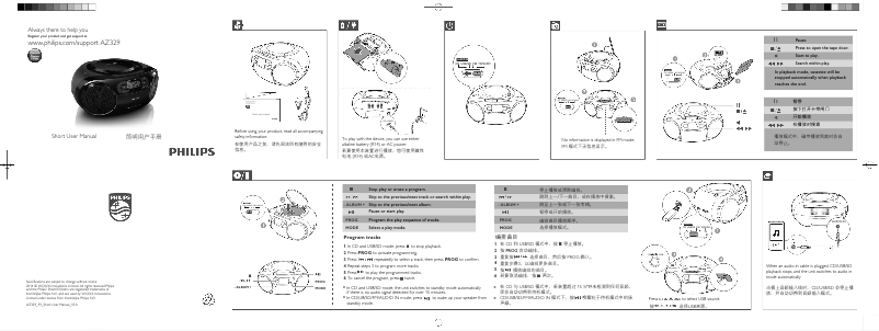 Page n°1 - Guide de démarrage rapide Philips Boom Box AZ329