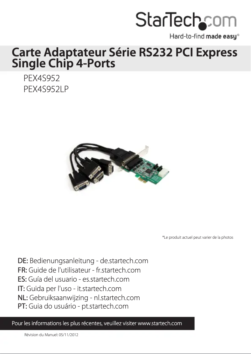 Image de la première page du manuel de l'appareil PEX4S952LP