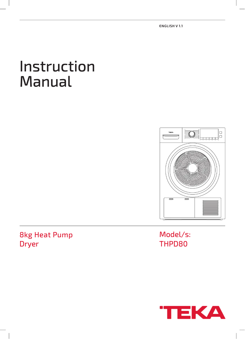 Page n°1 - Manuel utilisateur Teka THPD80