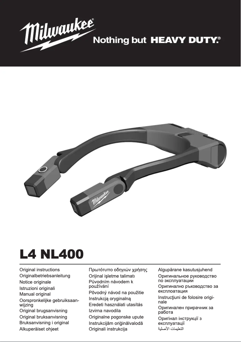 Page n°1 - Manuel utilisateur Milwaukee L4 NL400