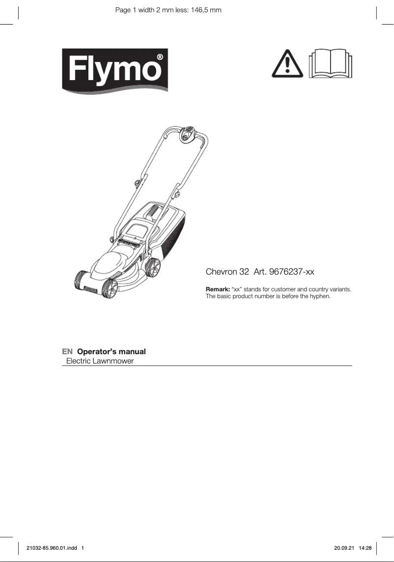 Página 1 del manual Manual de usuario Flymo Chevron 32