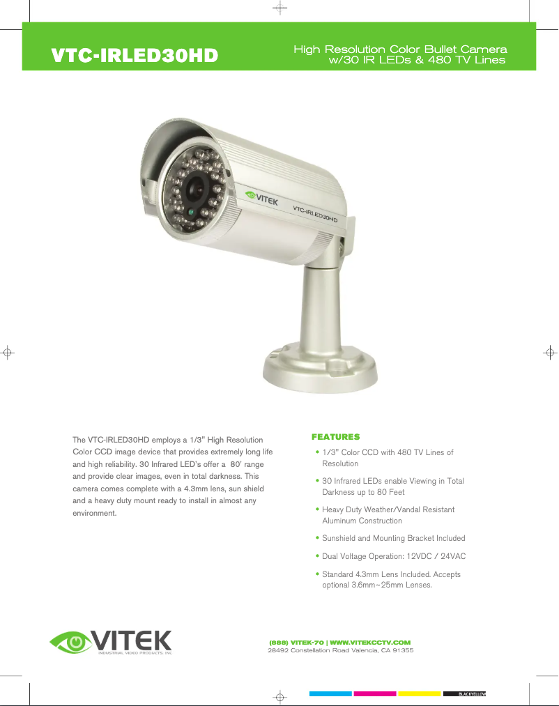 Image de la première page du manuel de l'appareil VTC-IRLED30HD