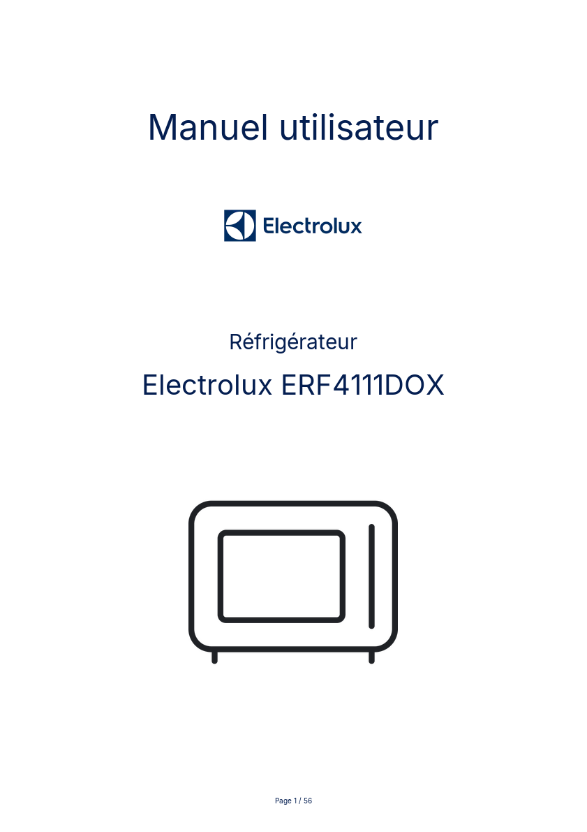 Page n°1 - Manuel utilisateur Electrolux ERF4111DOX