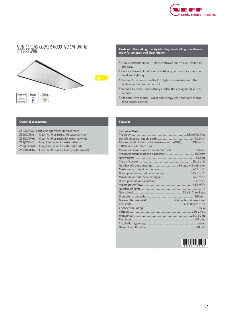 Image de la première page du manuel de l'appareil I25CBS8W0B