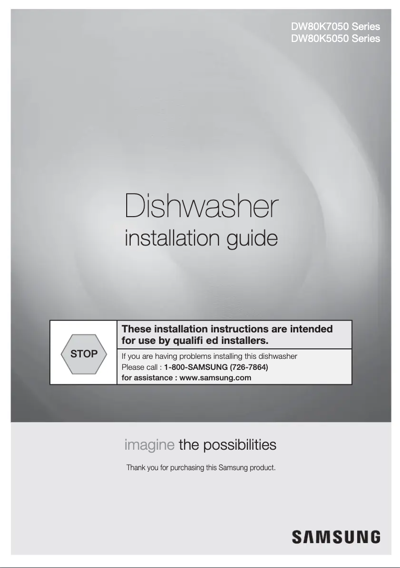 Página 1 del manual Guía de inicio rápido Samsung DW80K5050US