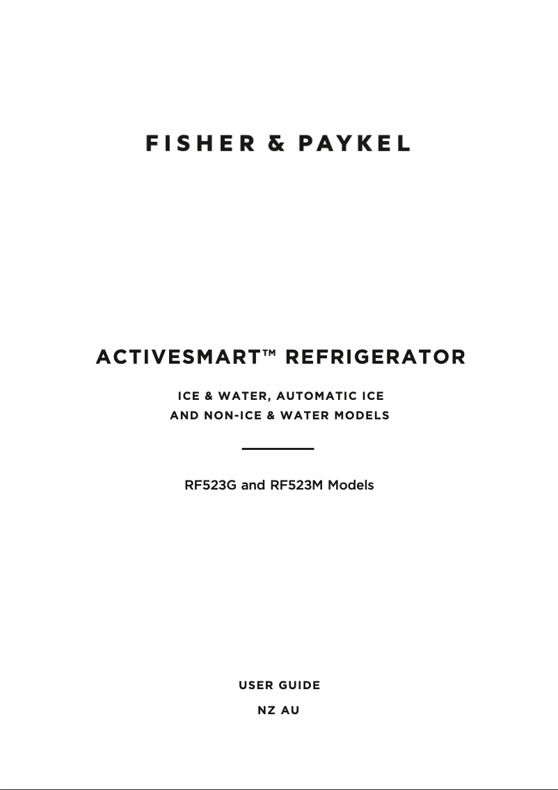 Page n°1 - Manuel utilisateur Fisher & Paykel RF523GDUX1
