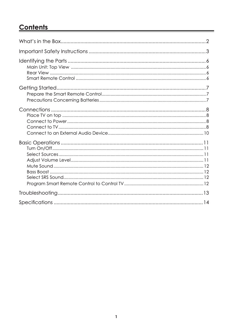 Page 1 de la notice Manuel utilisateur Maxell MXSB-252