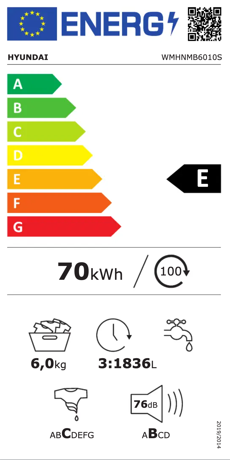 Page 1 de la notice Manuel utilisateur Hyundai WMHNMB6010S