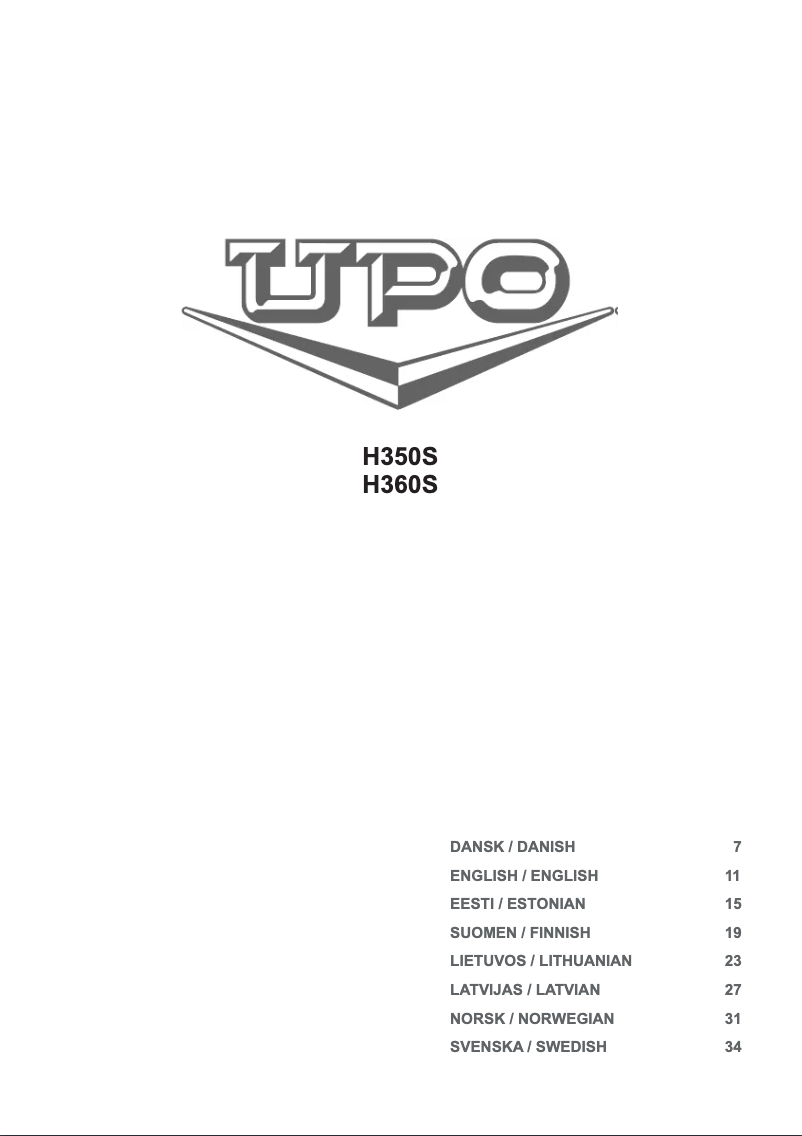 Page n°1 - Manuel utilisateur UPO H350S