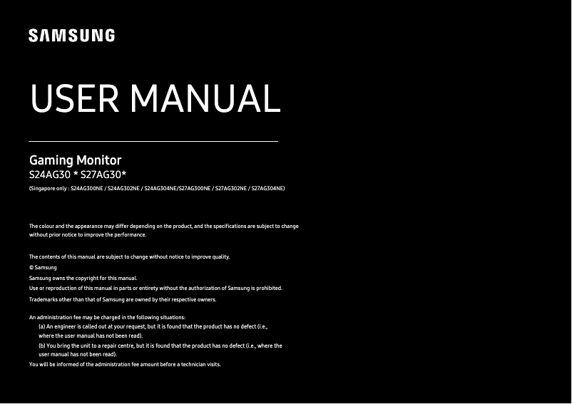 Page n°1 - Manuel utilisateur Samsung S27AG304NW