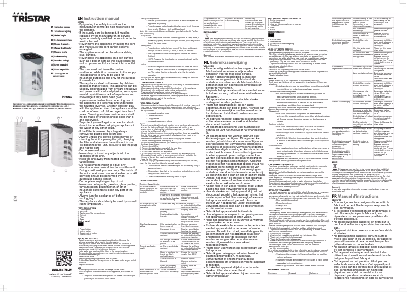 Page 1 de la notice Manuel utilisateur TriStar PD-8846