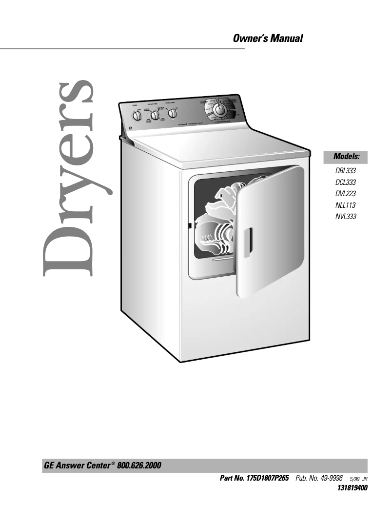 Page 1 de la notice Manuel d'utilisation et d'entretien Hotpoint NVL333EYWW