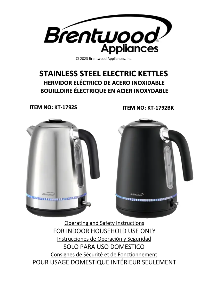 Página 1 del manual Manual de usuario Brentwood KT-1792BK