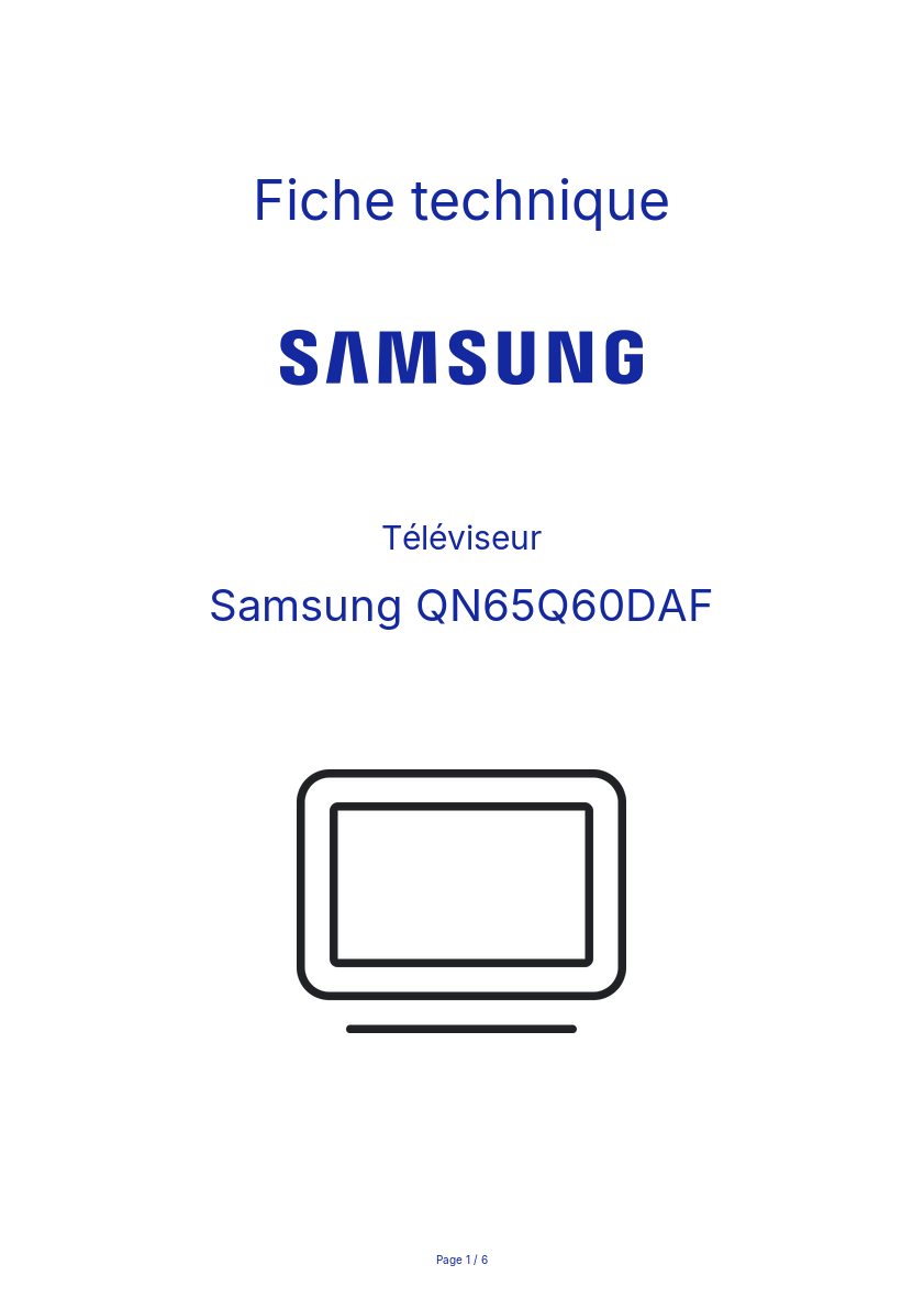 Image de la première page du manuel de l'appareil QN65Q60DAF