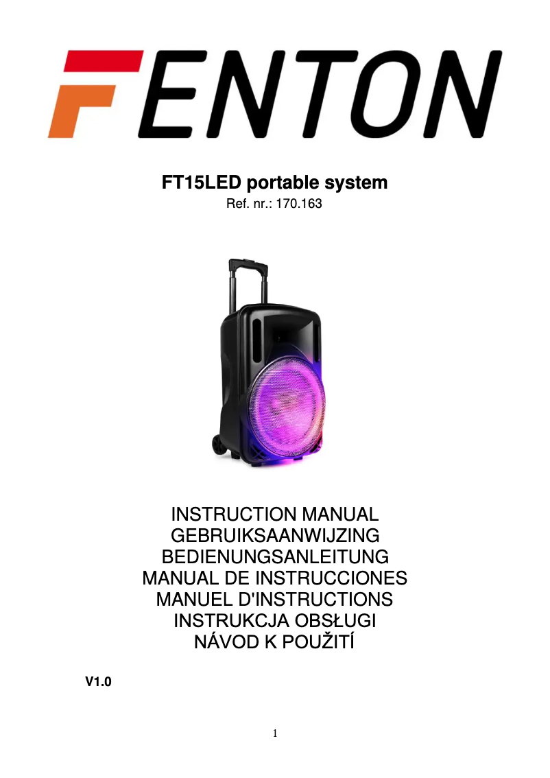 Page 1 de la notice Manuel utilisateur Fenton FT15LED