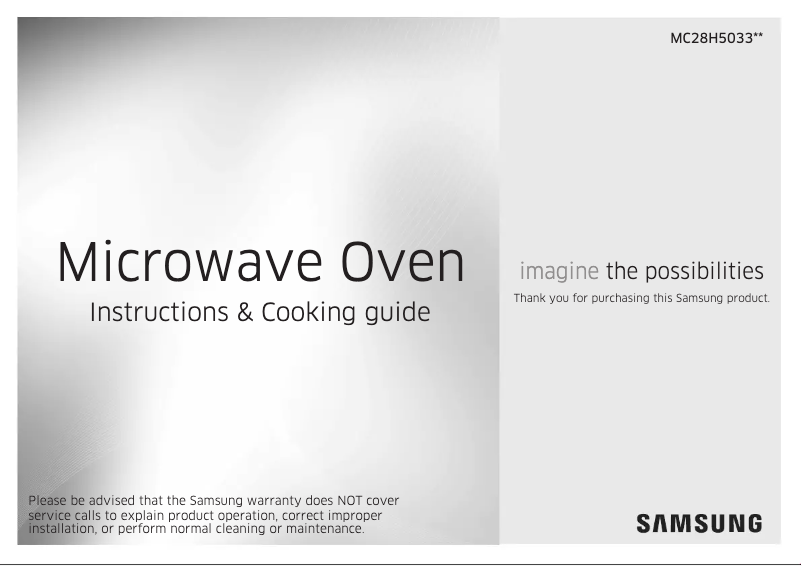 Page 1 de la notice Manuel utilisateur Samsung MC28H5033CK