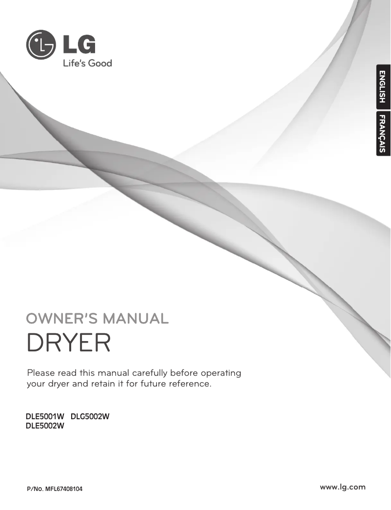 Page 1 de la notice Manuel utilisateur LG DLE5002W