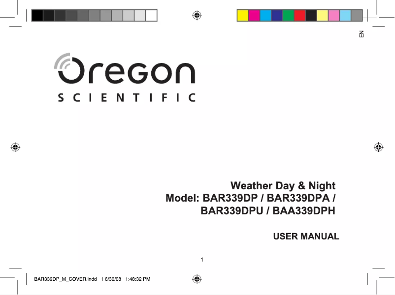 Page 1 de la notice Manuel utilisateur Oregon Scientific BAR339DPU