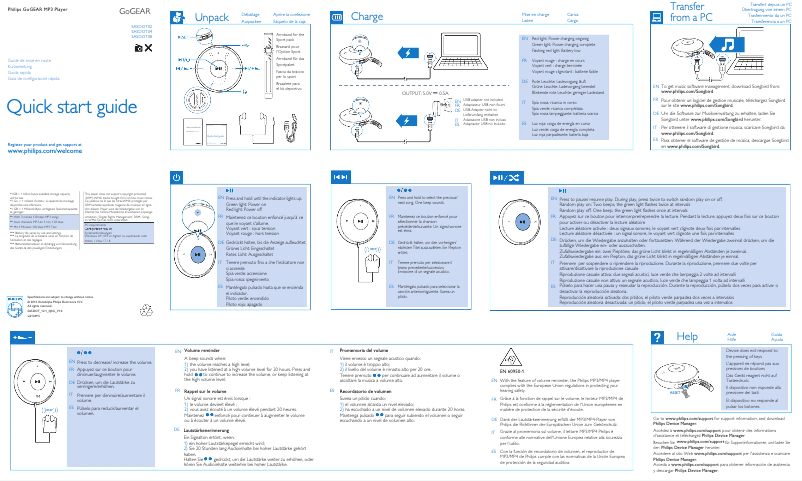Page n°1 - Manuel utilisateur Philips GoGear SA5DOT