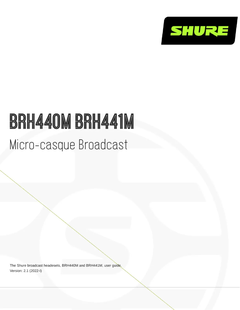 Image de la première page du manuel de l'appareil BRH440M
