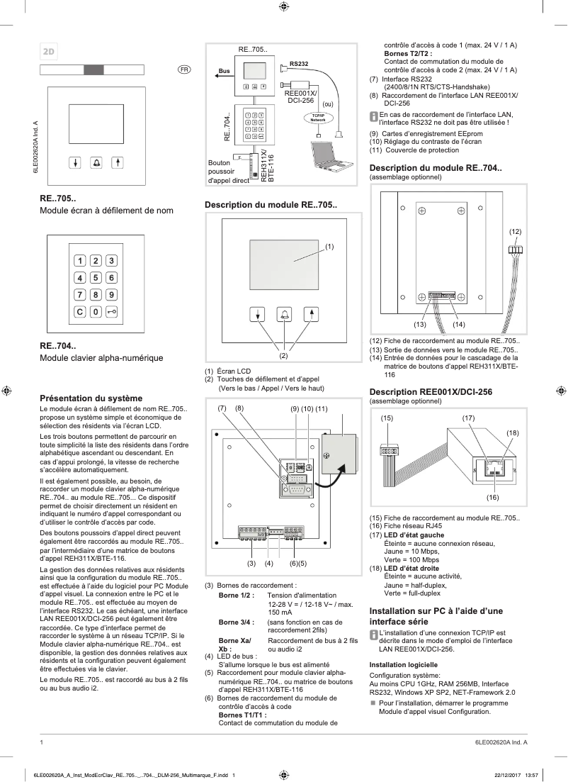 Page n°1 - Instructions / montage Hager REN705X