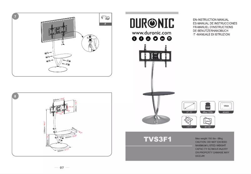 Page 1 de la notice Manuel utilisateur Duronic TVS3F1