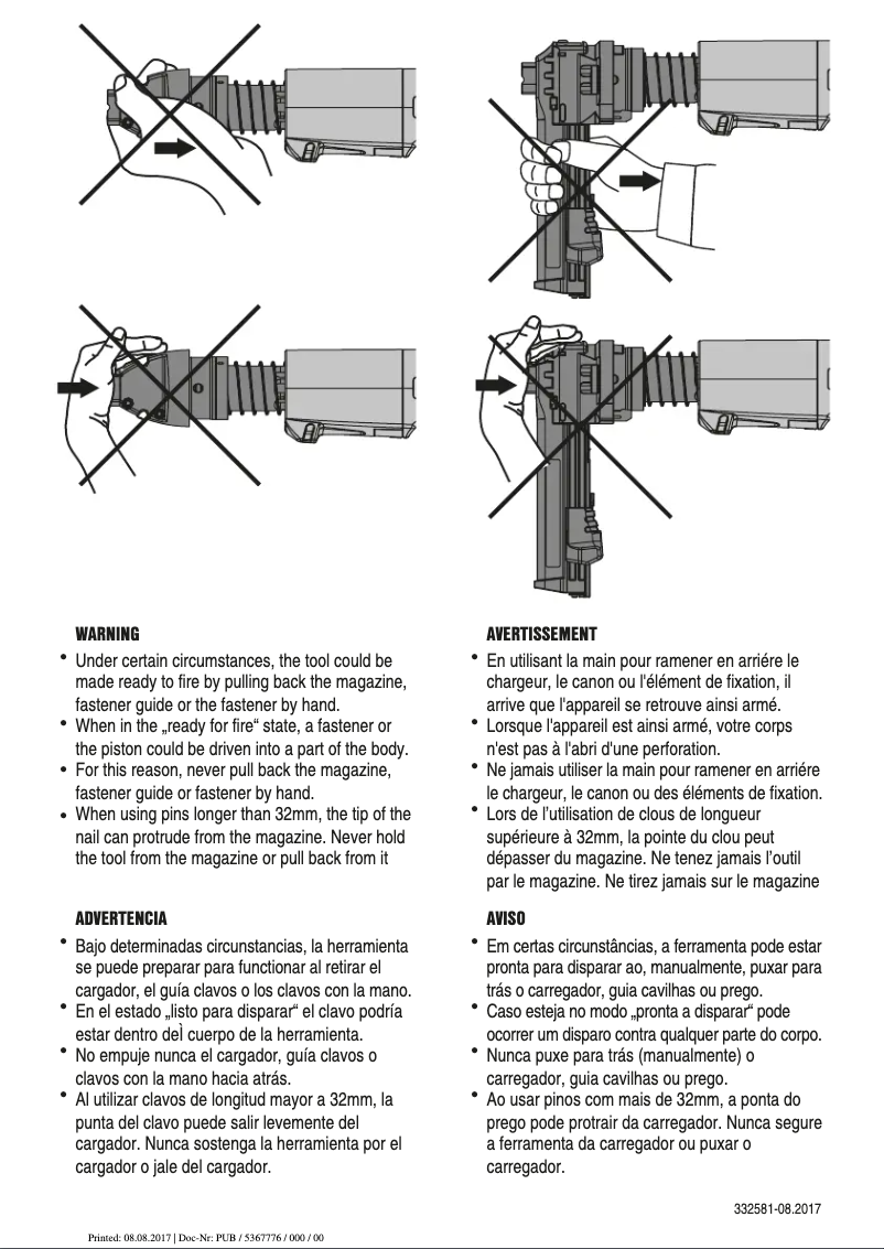 Page 1 de la notice Instructions / montage Hilti DX 351 MX