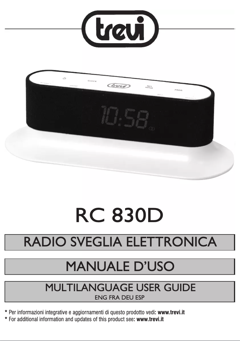 Page n°1 - Manuel utilisateur Trevi RC 830 D