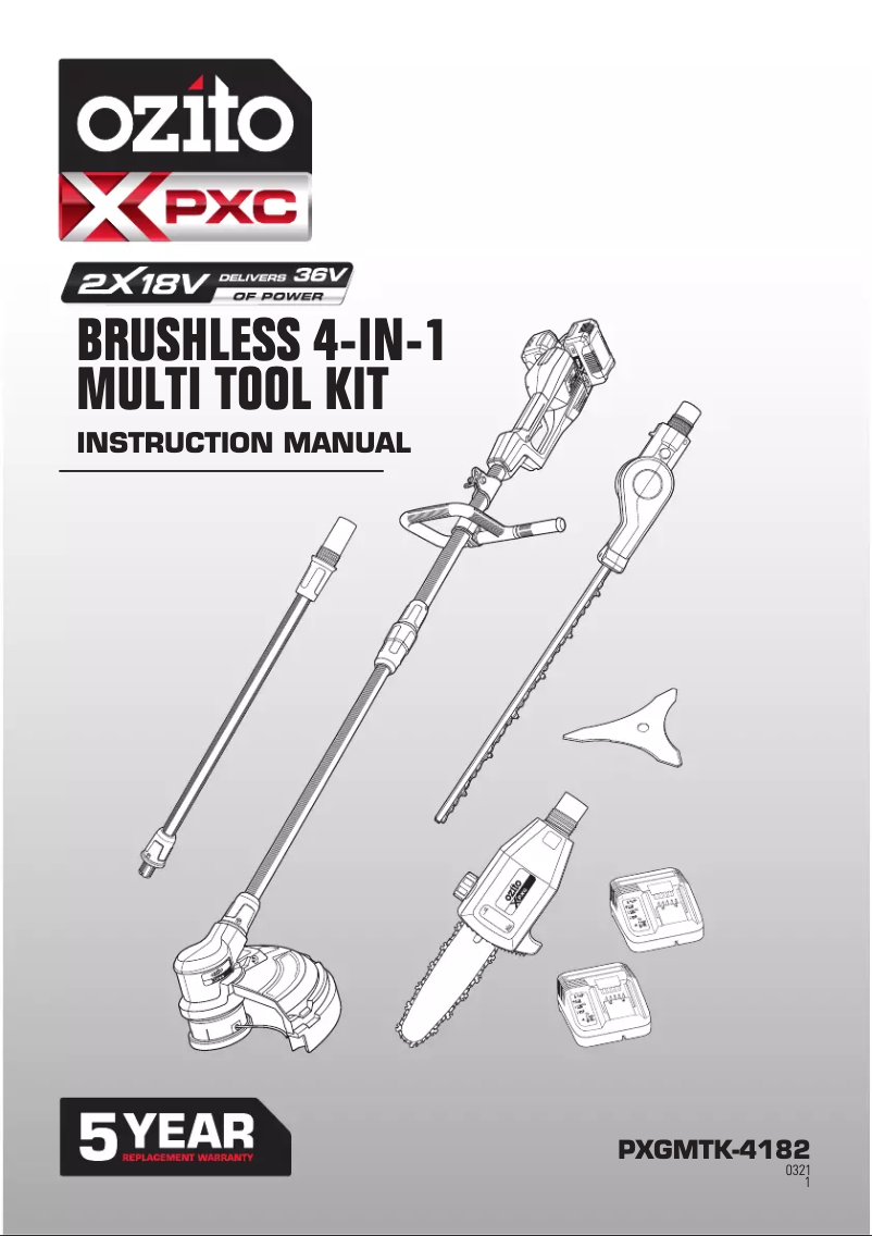 Página 1 del manual Manual de usuario Ozito PXGMTK-4182