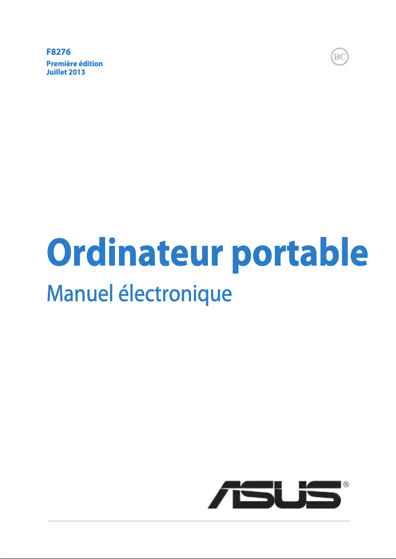 Page 1 de la notice Manuel utilisateur Asus VivoBook S301LA