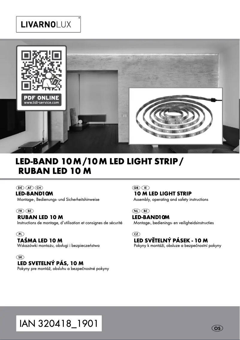 Page 1 de la notice Manuel utilisateur Livarno Lux IAN 320418