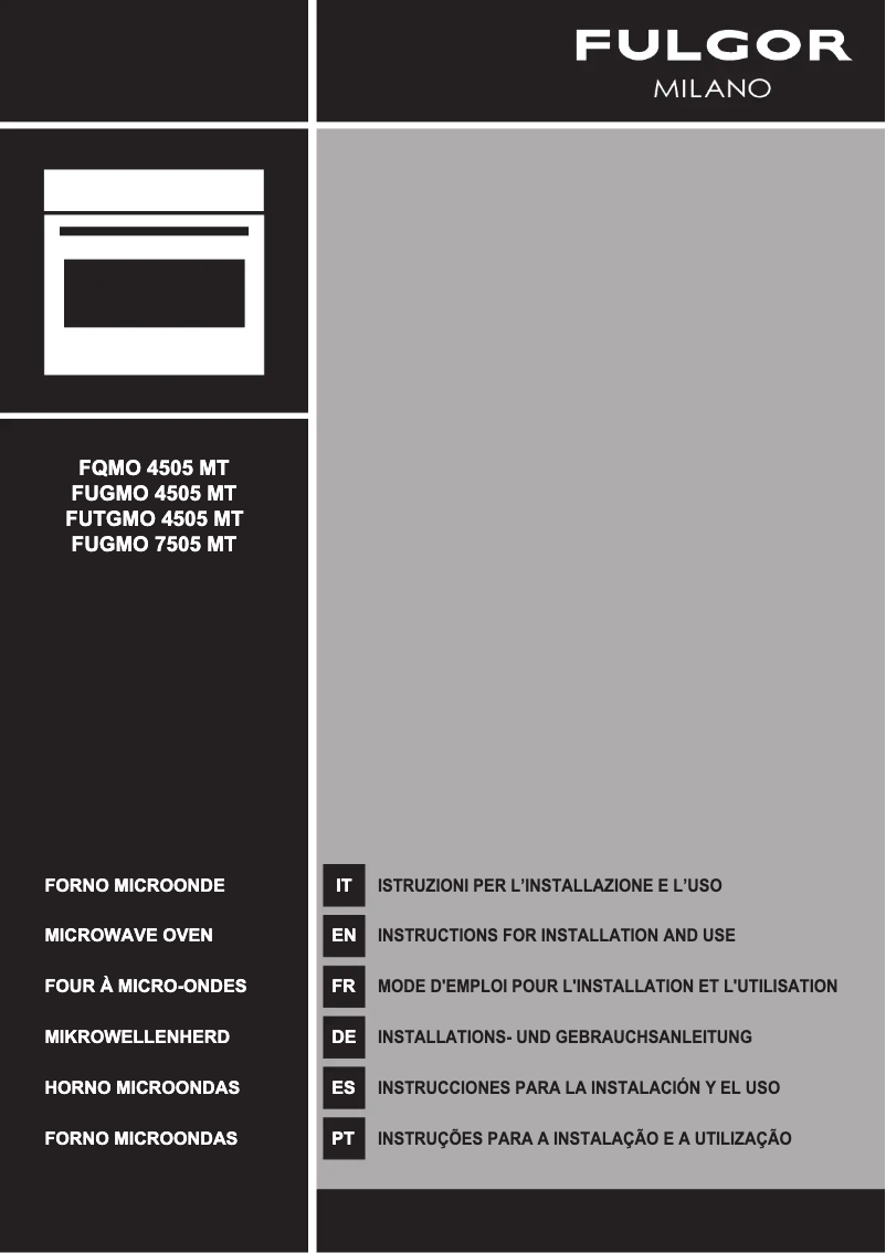 Page n°1 - Guide d'installation Fulgor Milano FUTGMO 4505 MT GBK