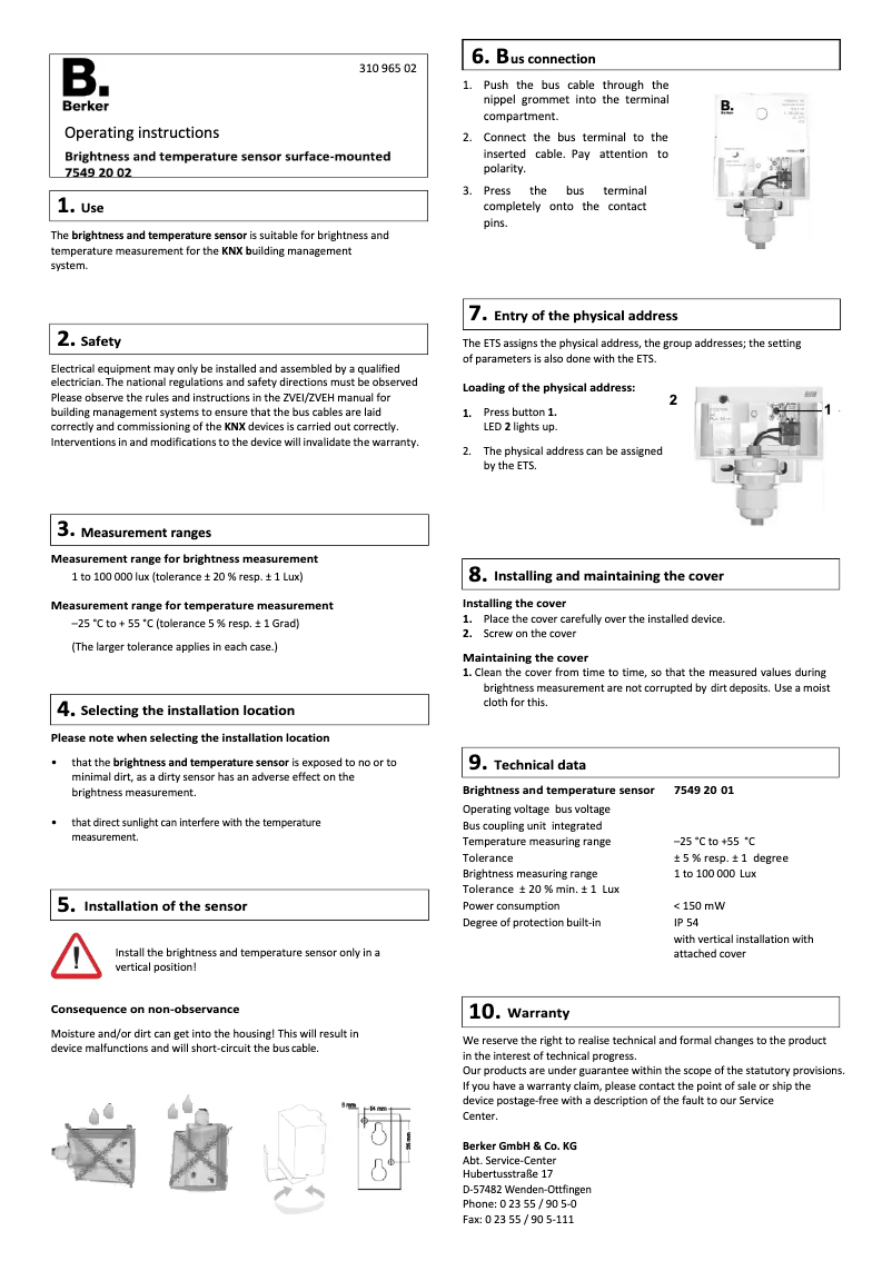 Page 1 de la notice Manuel utilisateur Hager 75492002