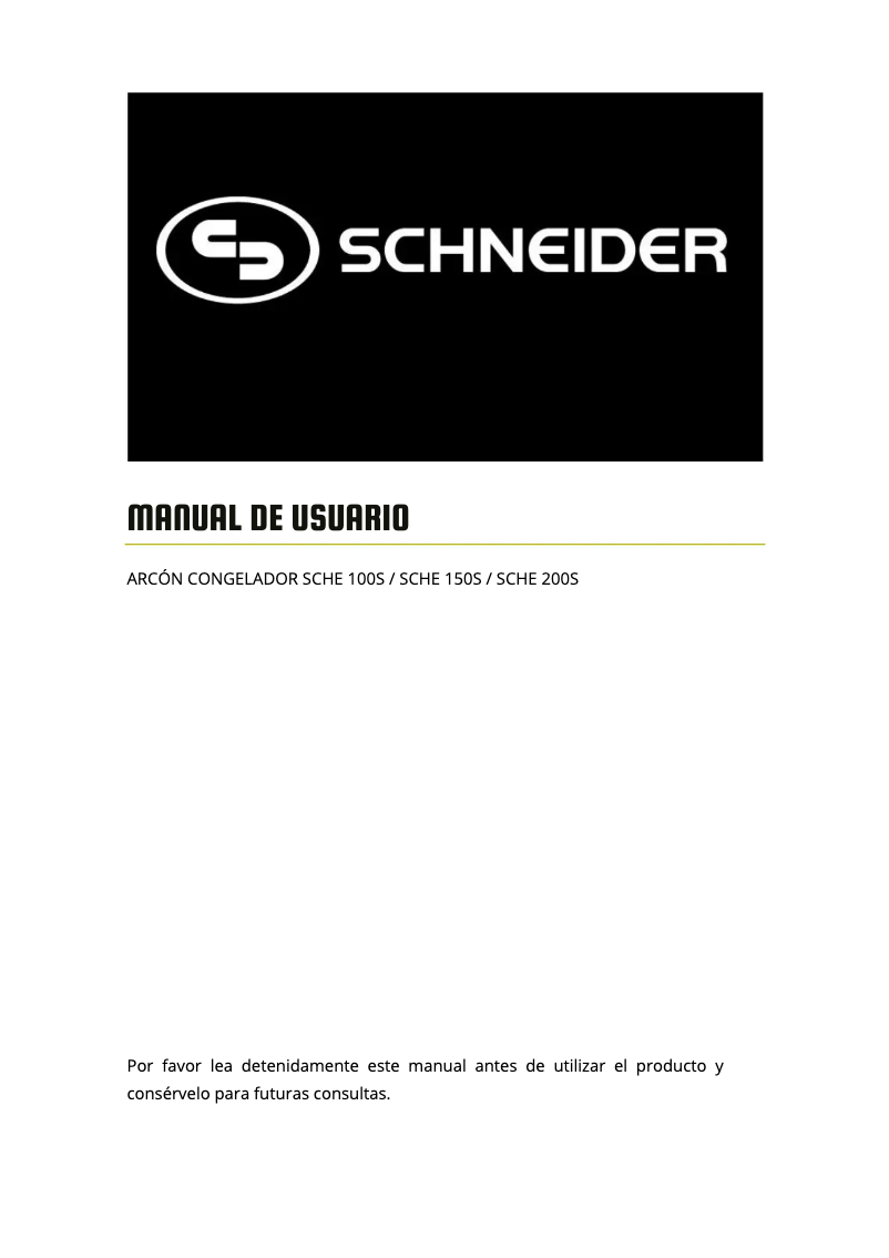 Imagen de la primera página del manual del dispositivo SCHE 200S