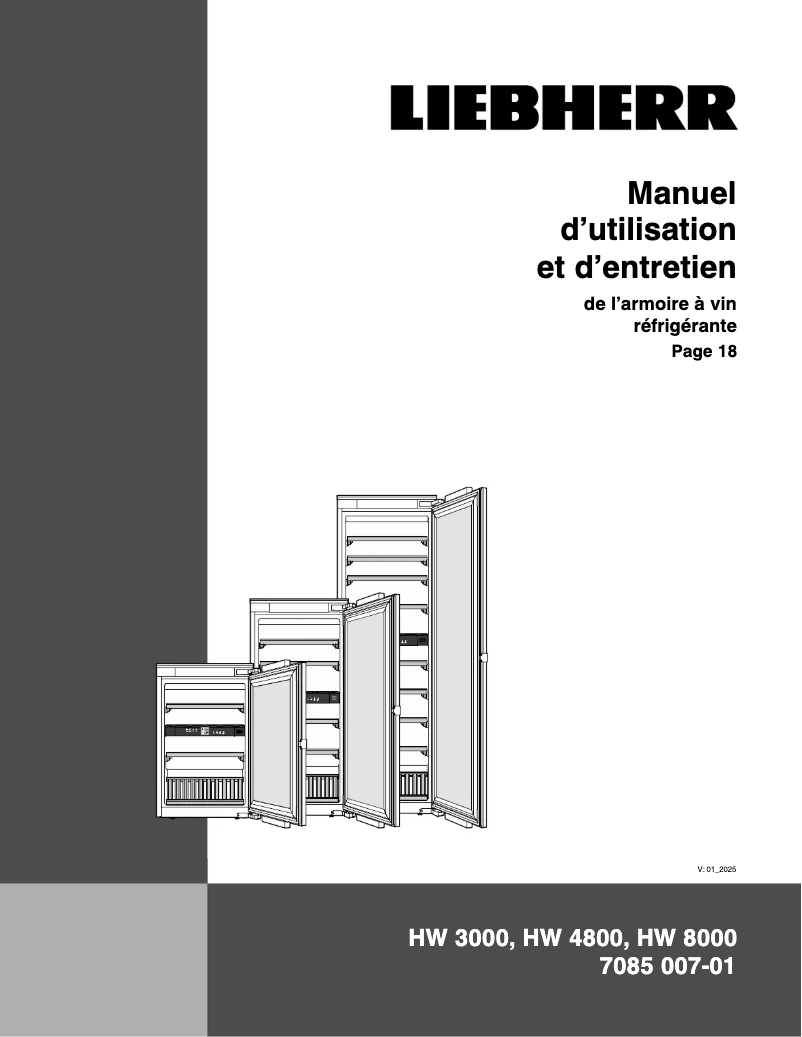 Page 1 de la notice Manuel utilisateur Liebherr HW 8000