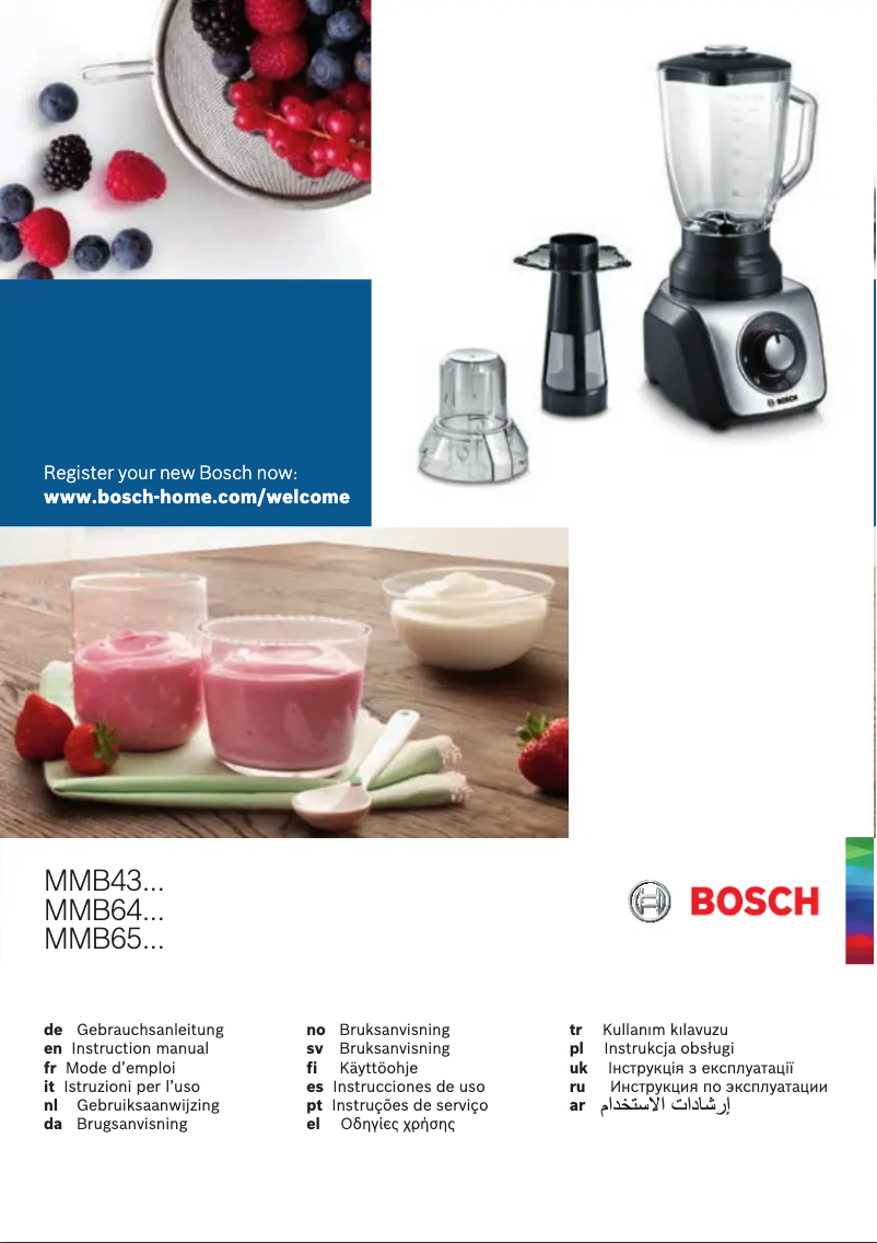 Page 1 de la notice Manuel utilisateur Bosch SilentMixx MMB64G3MDE