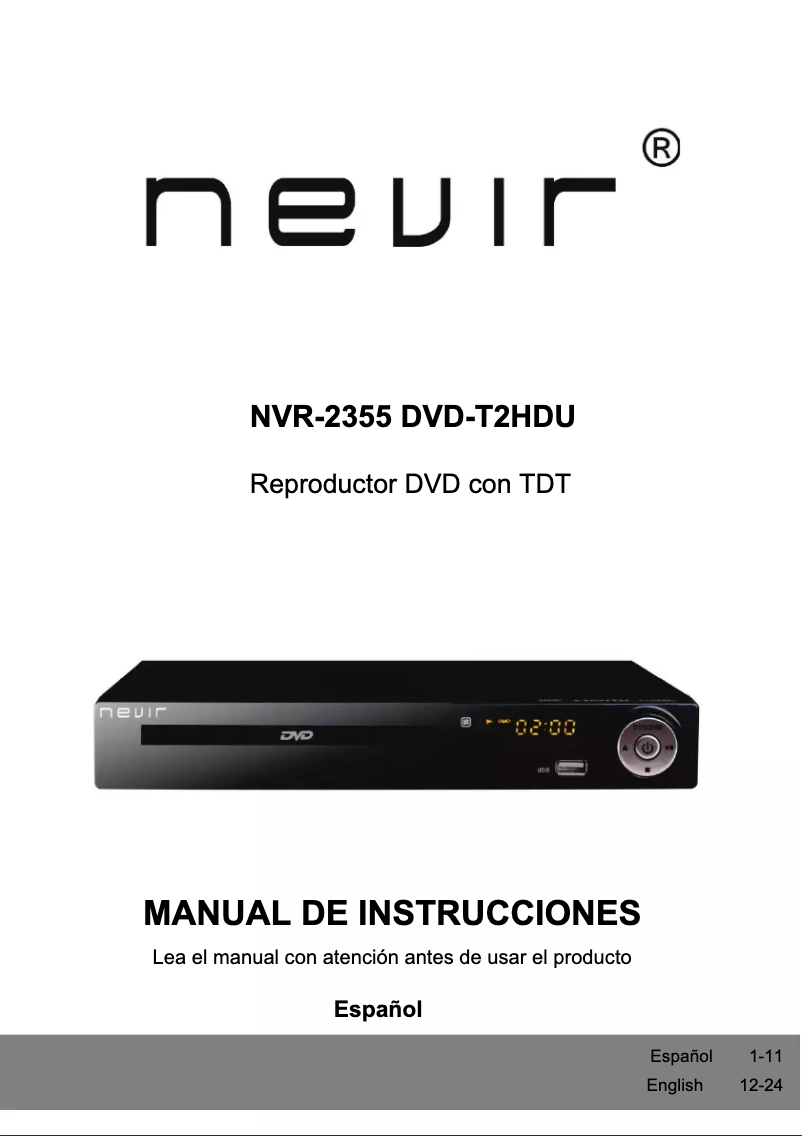 Page 1 de la notice Manuel utilisateur Nevir NVR-2331 DVD-HU