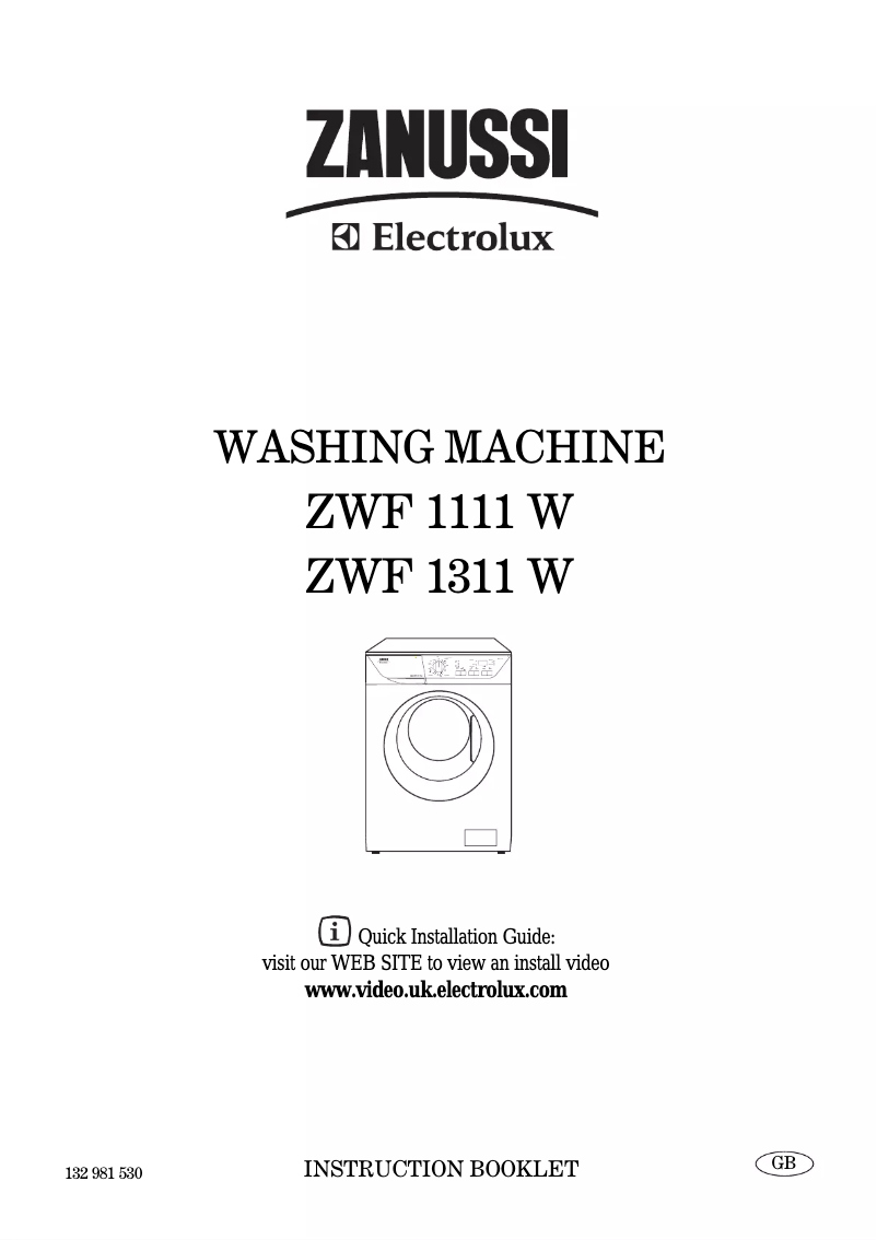 Page 1 de la notice Manuel utilisateur Zanussi-Electrolux ZWF 1311 W