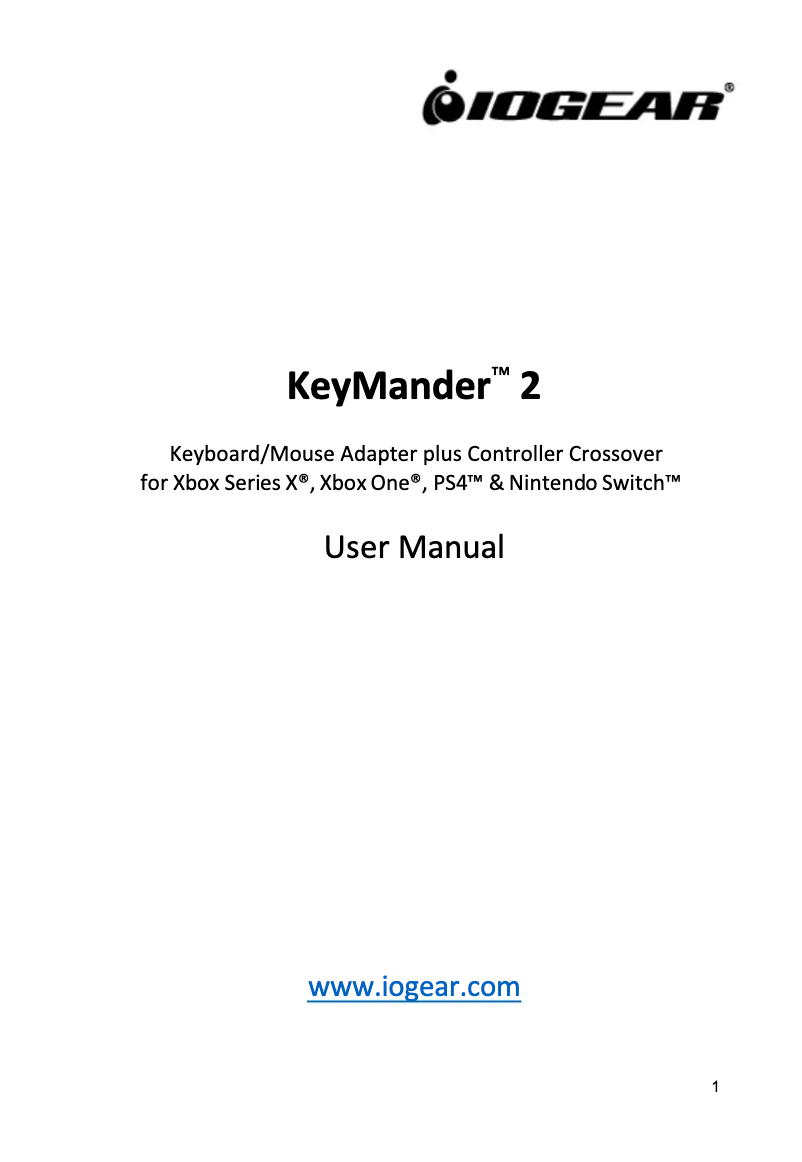 Page n°1 - Manuel utilisateur iogear KeyMander 2