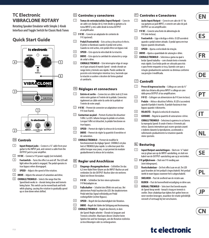 Page n°1 - Manuel utilisateur TC Electronic Vibraclone Rotary