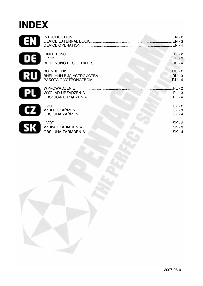 Page 1 de la notice Manuel utilisateur Pentagram NEsT 8P P 6202