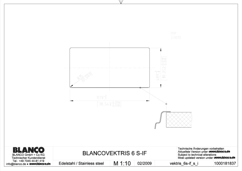 Page 1 de la notice Manuel utilisateur BLANCO VEKTRIS 6 S-IF