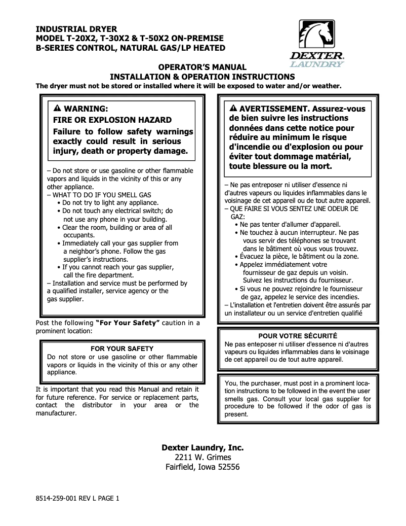 Image de la première page du manuel de l'appareil T-50x2