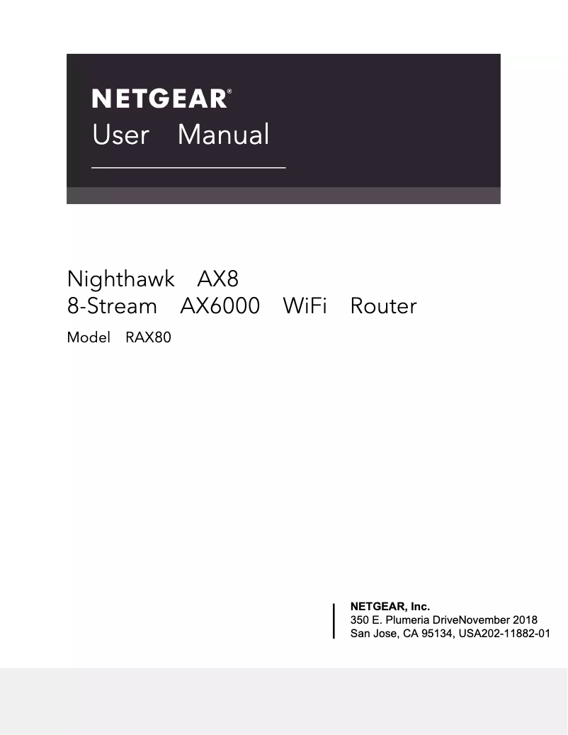 Page 1 de la notice Manuel utilisateur Netgear Nighthawk RAX80