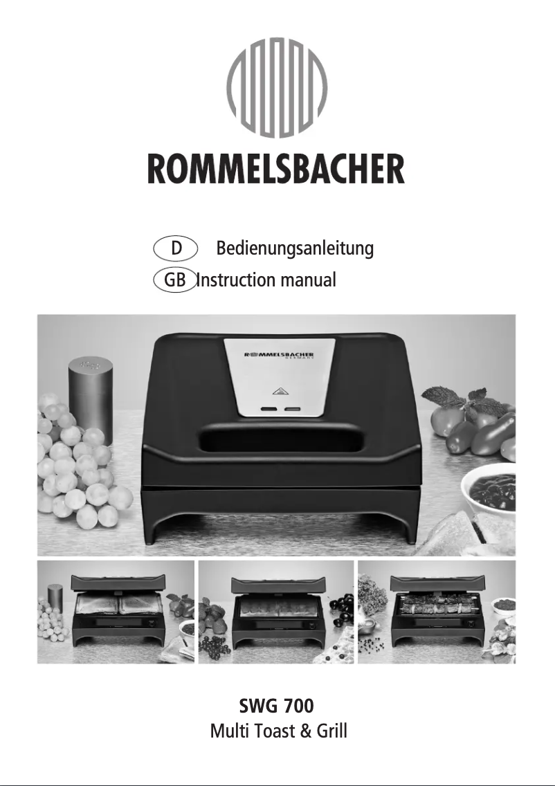 Page 1 of the manual User Manual Rommelsbacher SWG 700