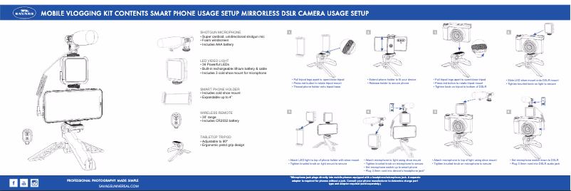 Page n°1 - Manuel utilisateur Savage Mobile Vlogging Kit