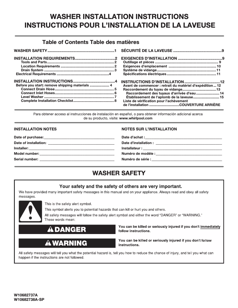 Page n°1 - Guide d'installation Maytag MVWX655DW Barvos