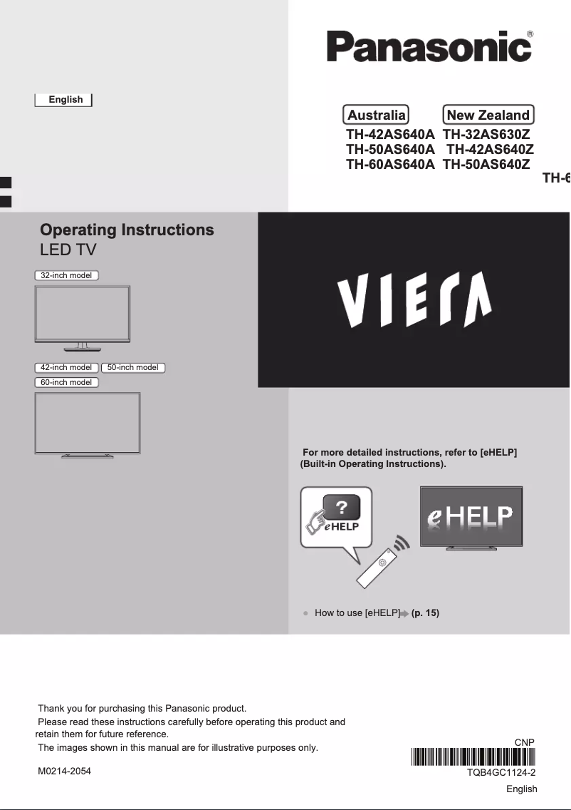Página 1 del manual Manual de usuario Panasonic TH-42AS640Z
