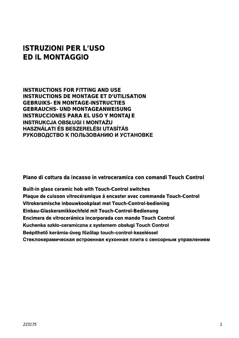 Page 1 de la notice Manuel utilisateur Smeg SE2756TC